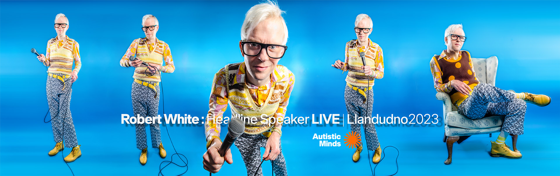 Robert White is headlining Autistic Minds Live Llandudno 2023